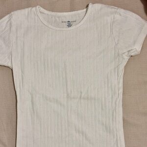Brandy Melville White Ribbed Top